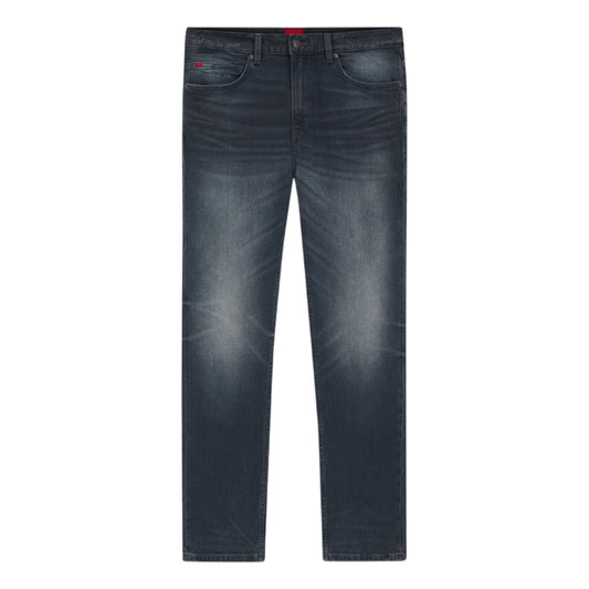 Medium Blue - Front - Hugo Mens 708 Denim Faded Slim Jeans