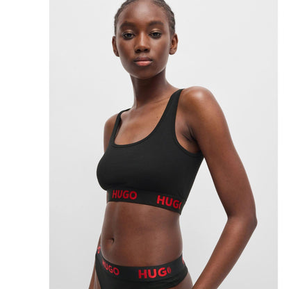 Black - Lifestyle - Hugo Womens-Ladies Sporty Logo Thong