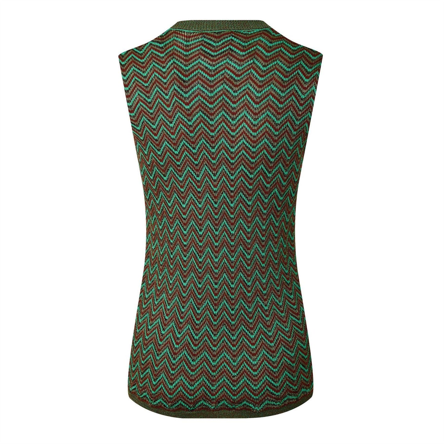 Multicoloured - Back - Missoni Womens-Ladies Zig Zag Knitted Sleeveless Tank Top