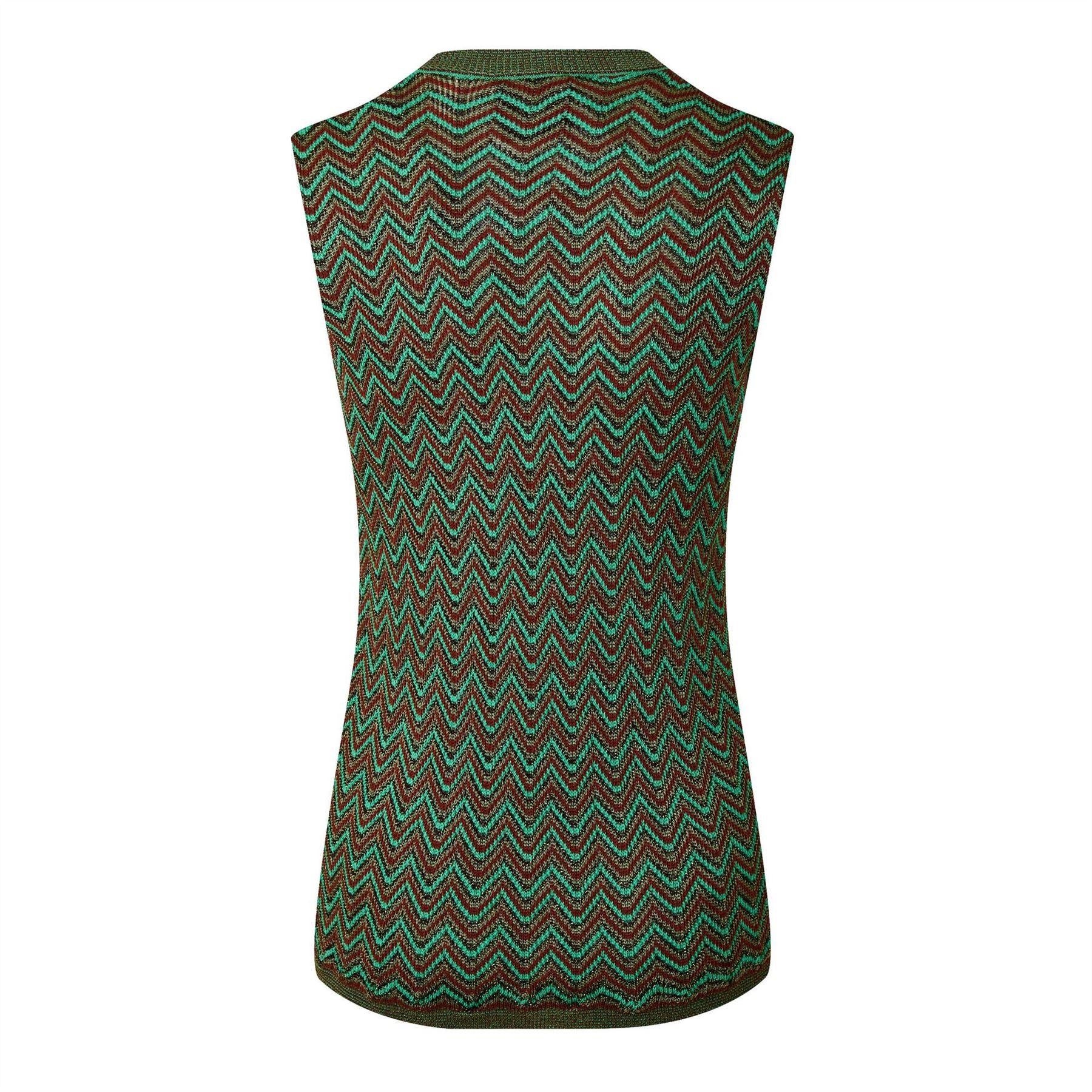 Multicoloured - Back - Missoni Womens-Ladies Zig Zag Knitted Sleeveless Tank Top