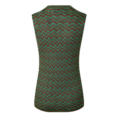 Multicoloured - Back - Missoni Womens-Ladies Zig Zag Knitted Sleeveless Tank Top