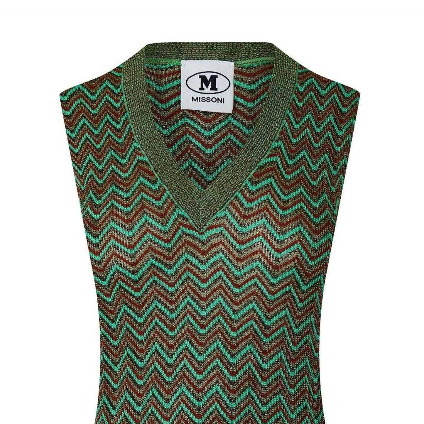 Multicoloured - Side - Missoni Womens-Ladies Zig Zag Knitted Sleeveless Tank Top