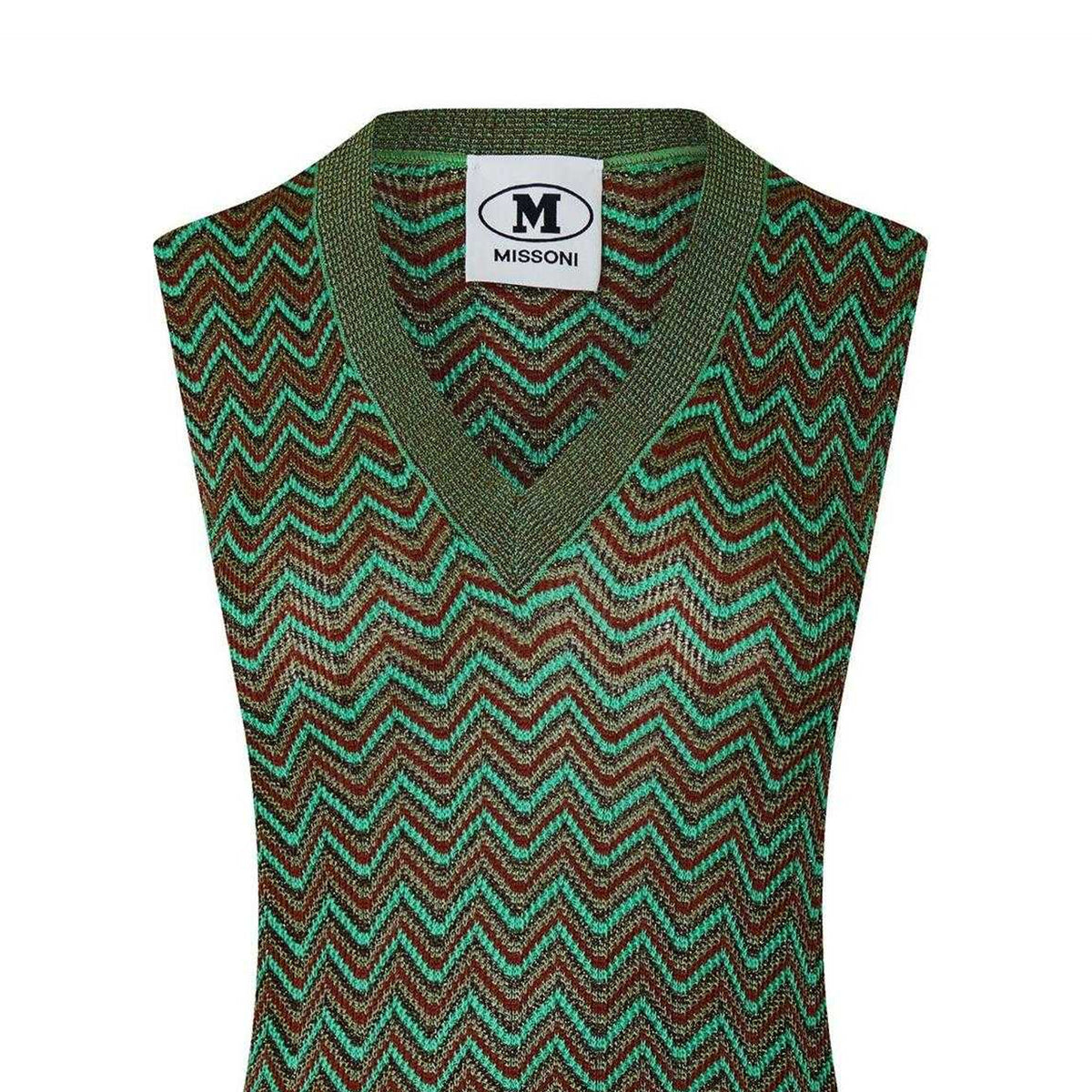 Multicoloured - Side - Missoni Womens-Ladies Zig Zag Knitted Sleeveless Tank Top