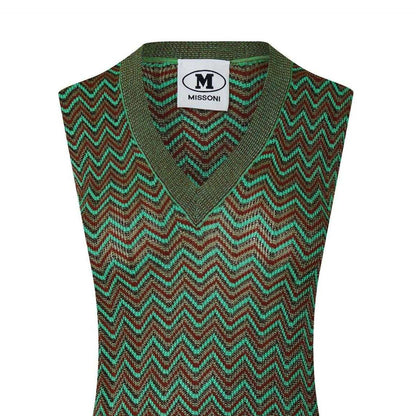 Multicoloured - Side - Missoni Womens-Ladies Zig Zag Knitted Sleeveless Tank Top