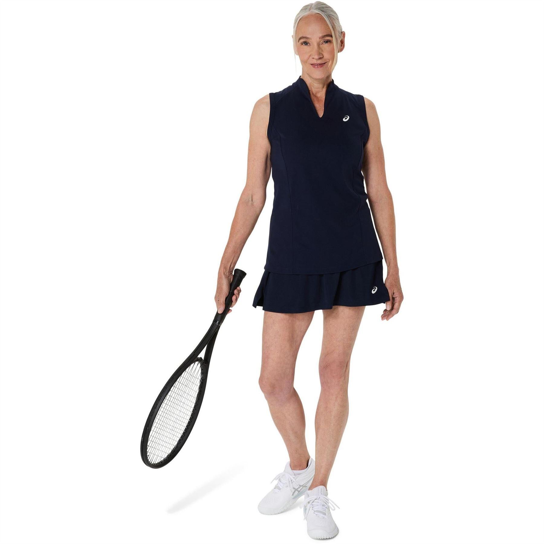 Midnight - Lifestyle - Asics Womens-Ladies Court Fitted Tank Top