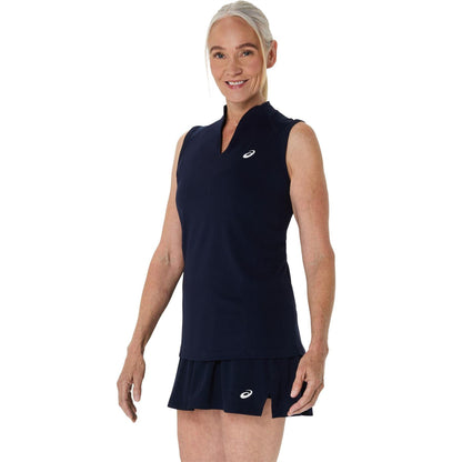 Midnight - Front - Asics Womens-Ladies Court Fitted Tank Top