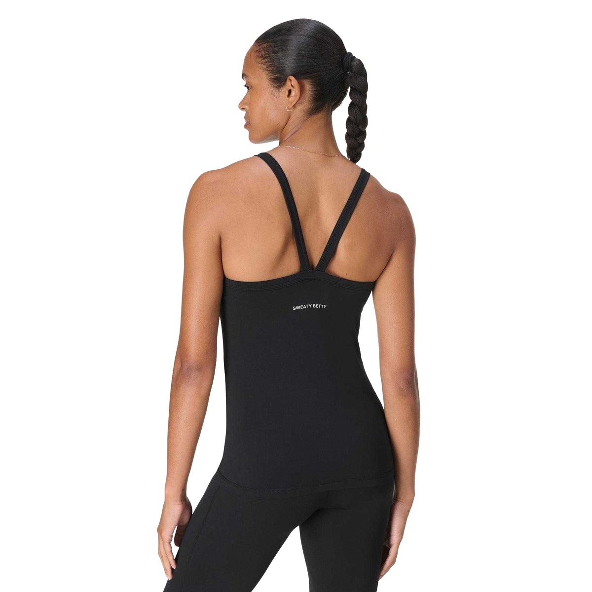 Black - Back - Sweaty Betty Womens-Ladies Square Neck Sleeveless Tank Top
