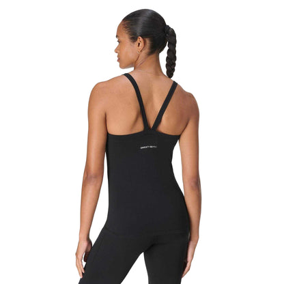Black - Back - Sweaty Betty Womens-Ladies Square Neck Sleeveless Tank Top