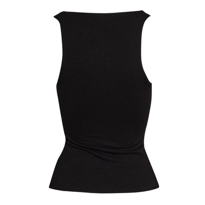 Black - Back - Naked Wardrobe Womens-Ladies Fitted Tank Top