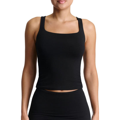 Black - Lifestyle - Naked Wardrobe Womens-Ladies Fitted Tank Top