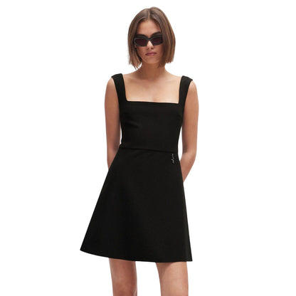 Black - Lifestyle - Hugo Womens-Ladies Kasanka Metal Logo Mini Dress