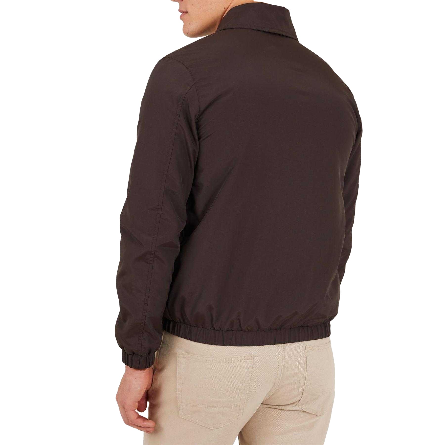 Brown - Back - Brave Soul Mens Lightweight Harrington Jacket