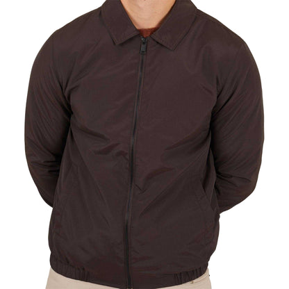 Brown - Side - Brave Soul Mens Lightweight Harrington Jacket