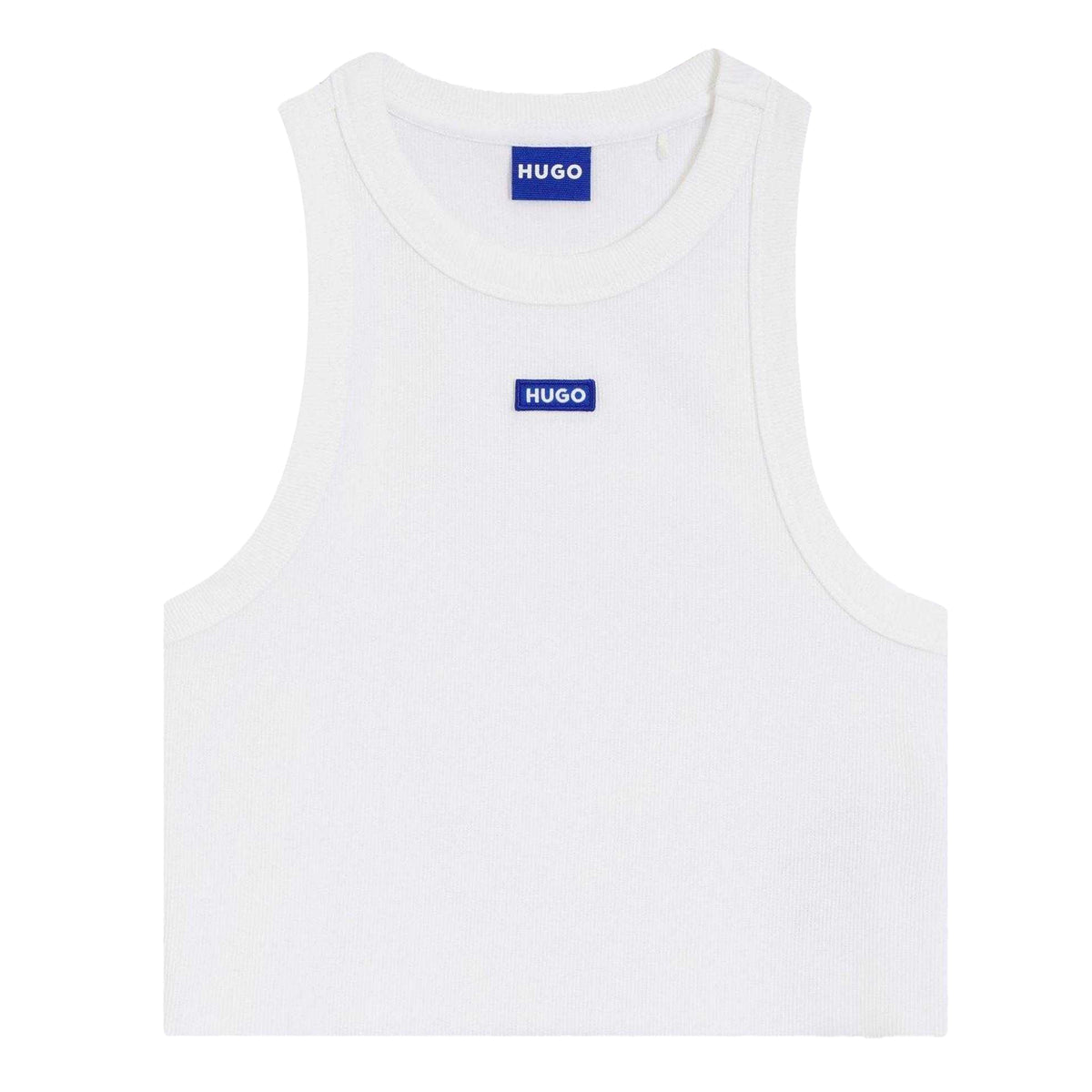 White - Front - Hugo Womens-Ladies Baby Tank Top