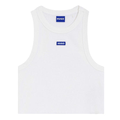 White - Front - Hugo Womens-Ladies Baby Tank Top