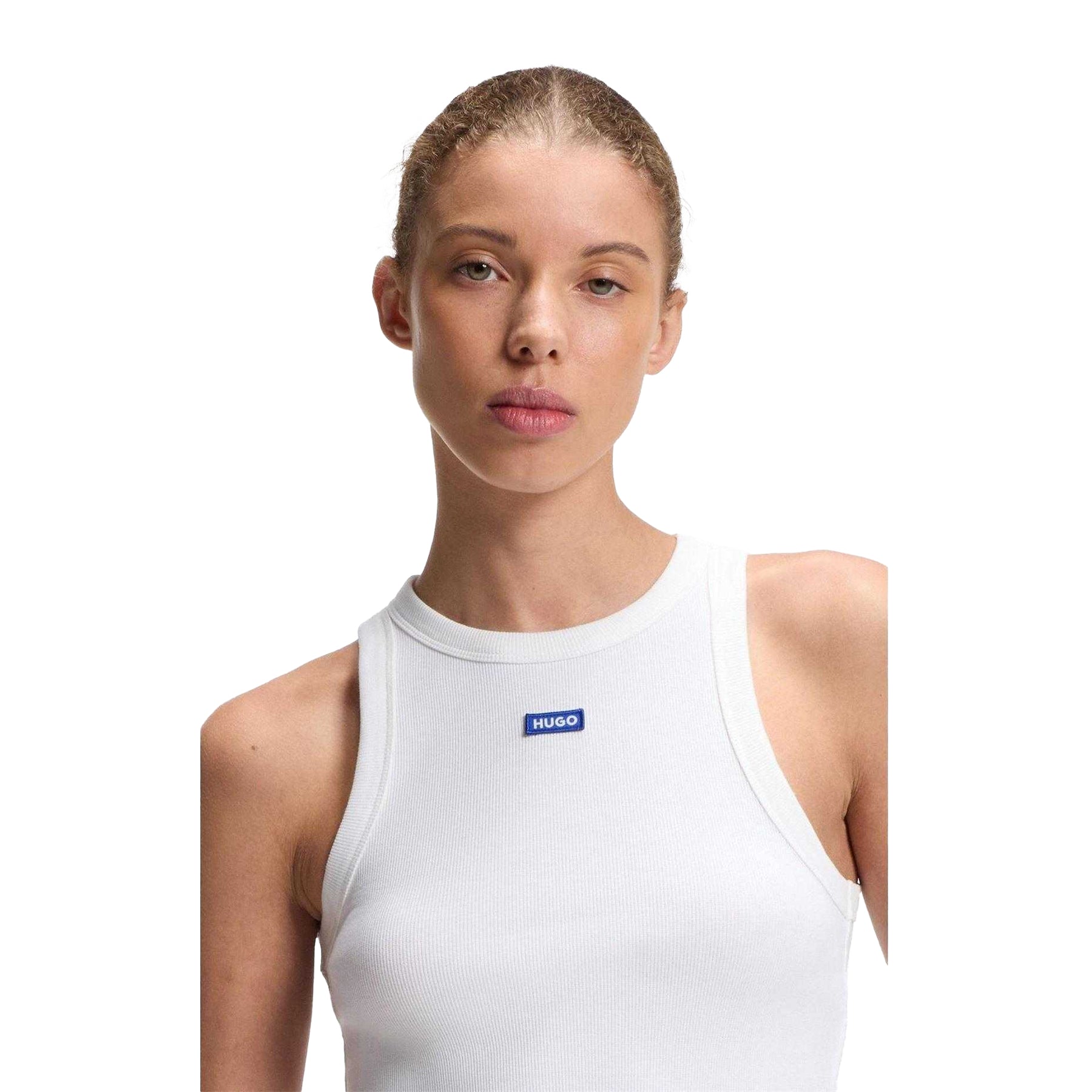 White - Side - Hugo Womens-Ladies Baby Tank Top