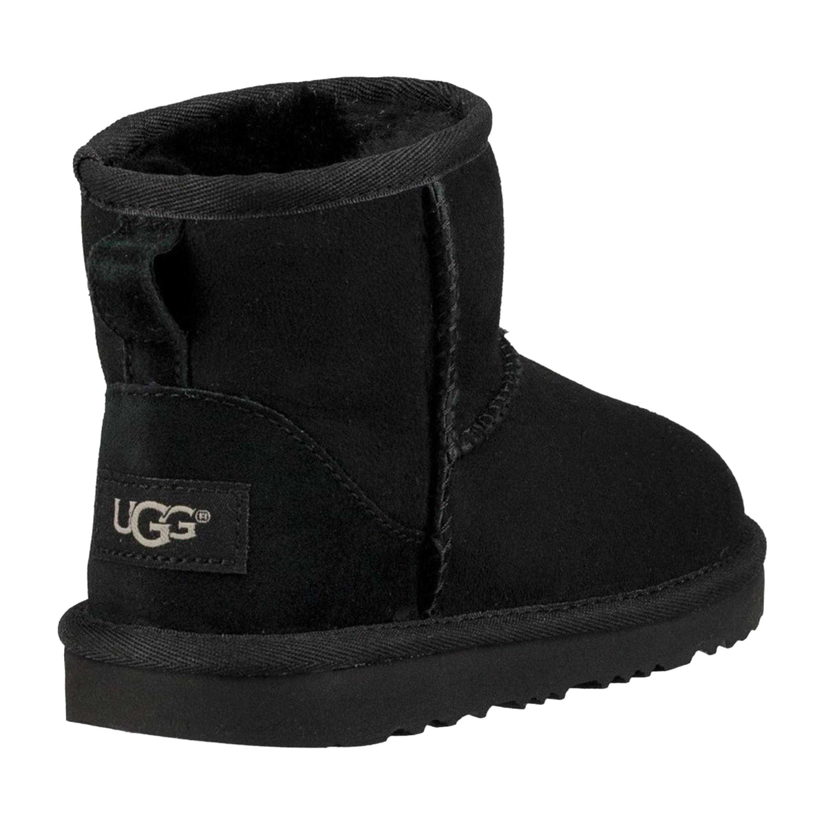 Black - Back - UGG Childrens-Kids Mini II Classic Suede Ankle Boots