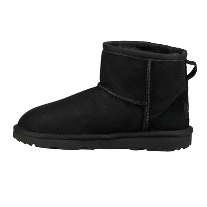 Black - Side - UGG Childrens-Kids Mini II Classic Suede Ankle Boots