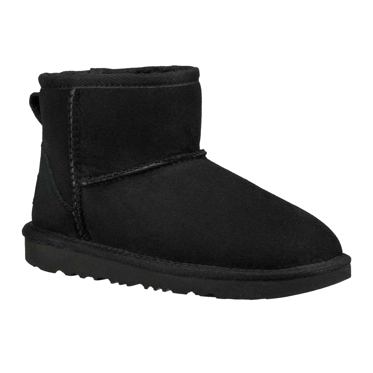 Black - Pack Shot - UGG Childrens-Kids Mini II Classic Suede Ankle Boots