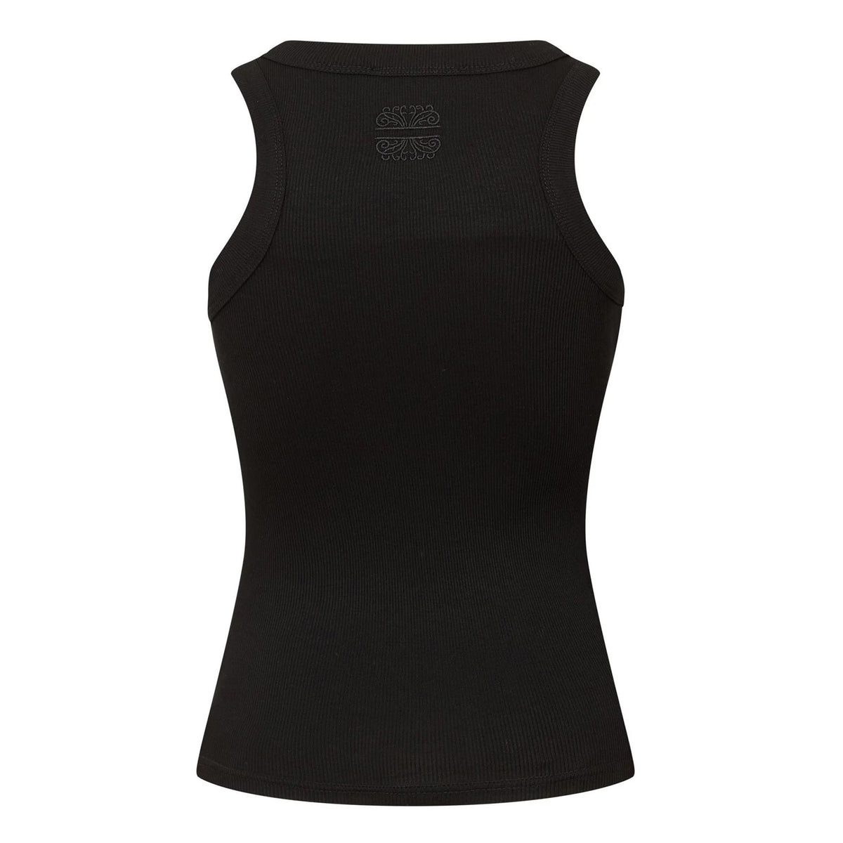 Black - Back - Never Fully Dressed Womens-Ladies Sunflower Ribbed Tank Top