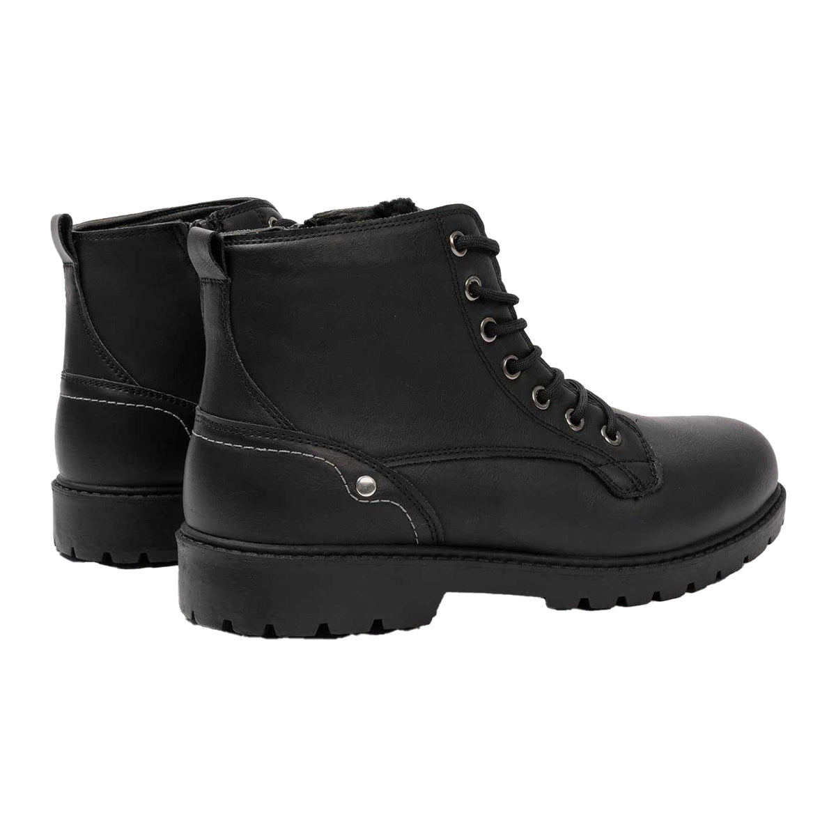 Black - Back - Nicholas Deakins Mens Synthetic Leather Ankle Boots