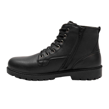 Black - Side - Nicholas Deakins Mens Synthetic Leather Ankle Boots