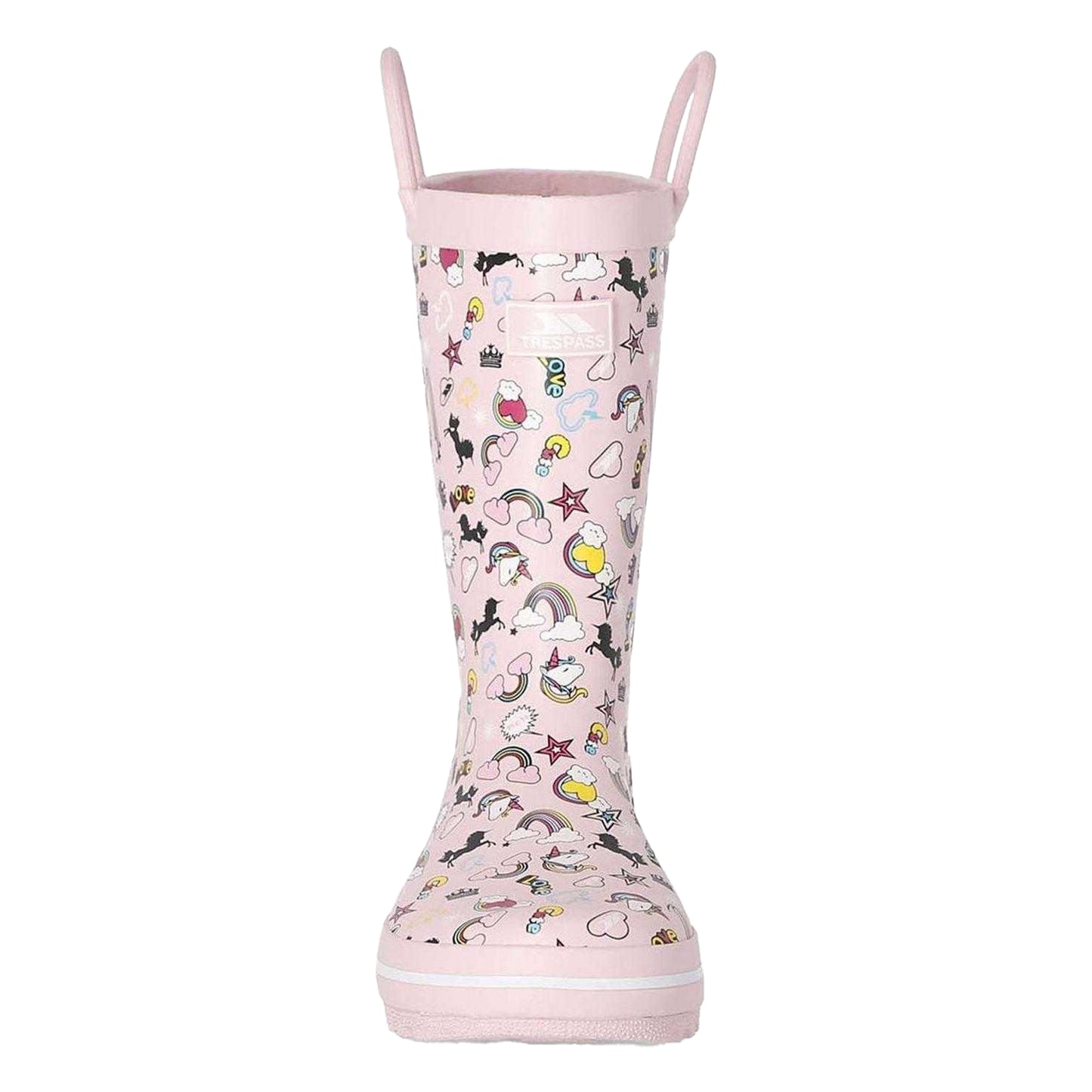 Pink - Lifestyle - Trespass Girls Unicorn And Rainbow Wellington Boots