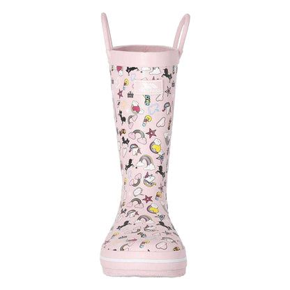 Pink - Lifestyle - Trespass Girls Unicorn And Rainbow Wellington Boots