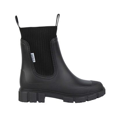 Black - Front - Gelert Womens-Ladies Elasticated Gusset Wellington Boots