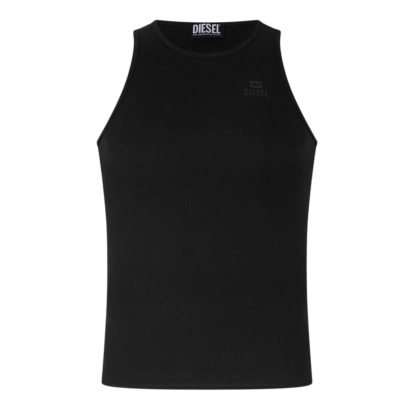 Caviar - Back - Diesel Mens Liftynew Out Logo Ribbed Tank Top