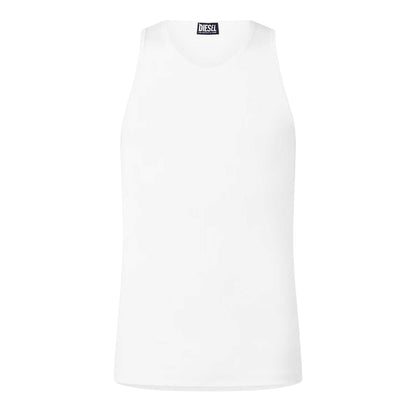 Bright White - Front - Diesel Mens Liftynew Out Logo Ribbed Tank Top