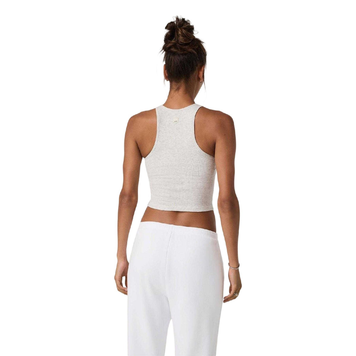 White Heather - Back - Vuori Womens-Ladies Pose Performance Moisture Wicking Slim Tank Top