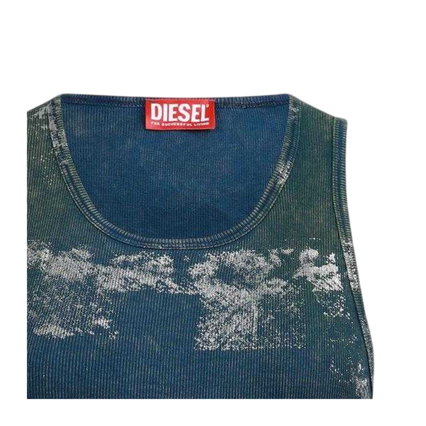 Ensign Blue - Side - Diesel Womens-Ladies Patterned Tank Top