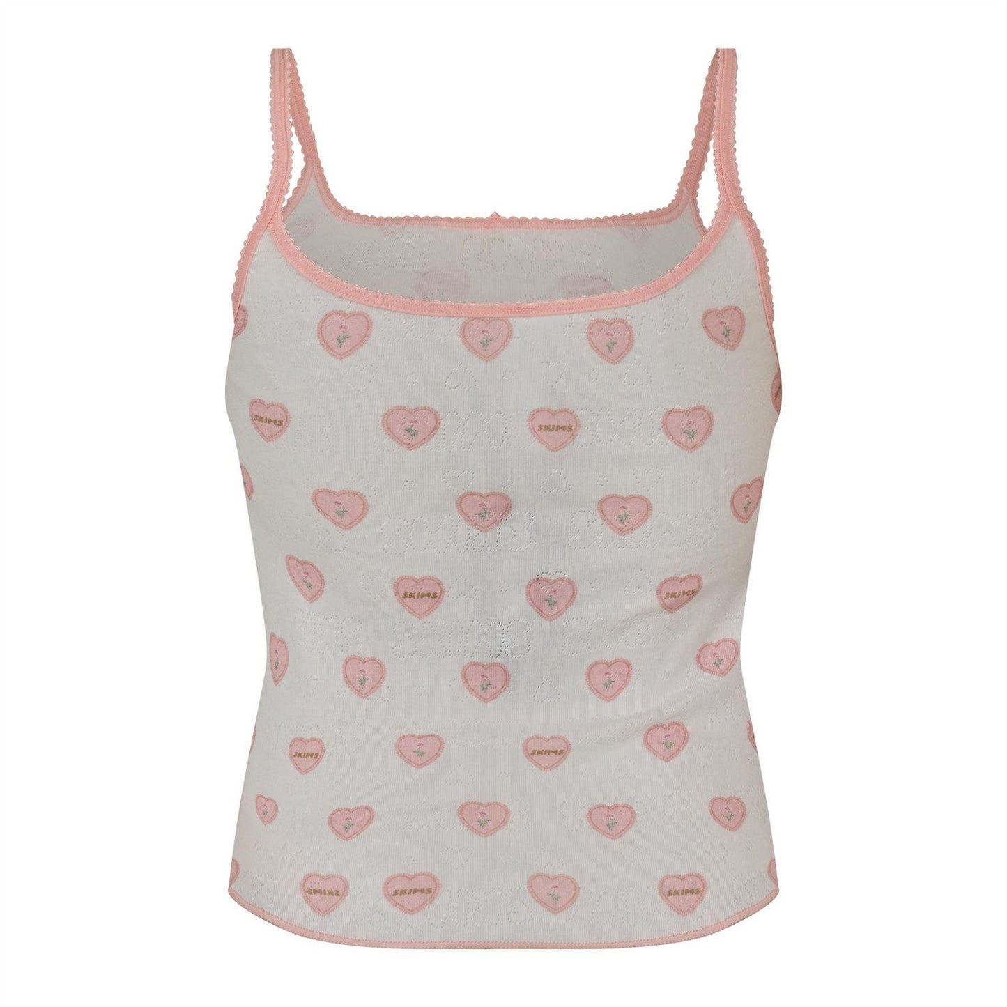 Snow - Back - Skims Womens-Ladies Hearts Pointelle Tank Top