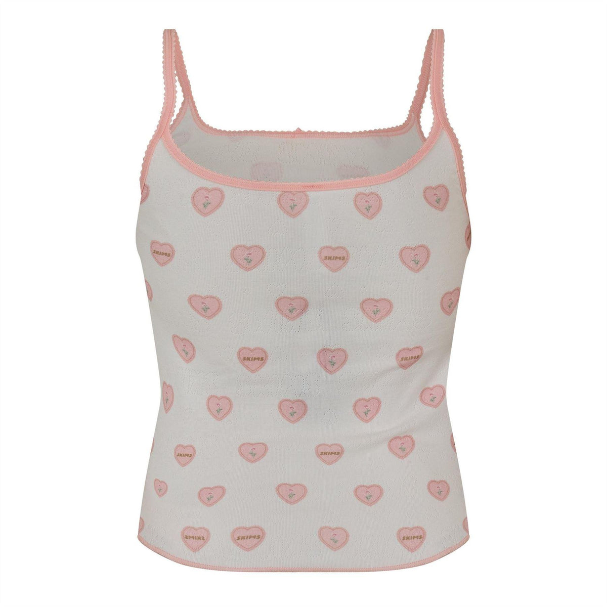 Snow - Back - Skims Womens-Ladies Hearts Pointelle Tank Top