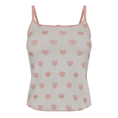 Snow - Front - Skims Womens-Ladies Hearts Pointelle Tank Top
