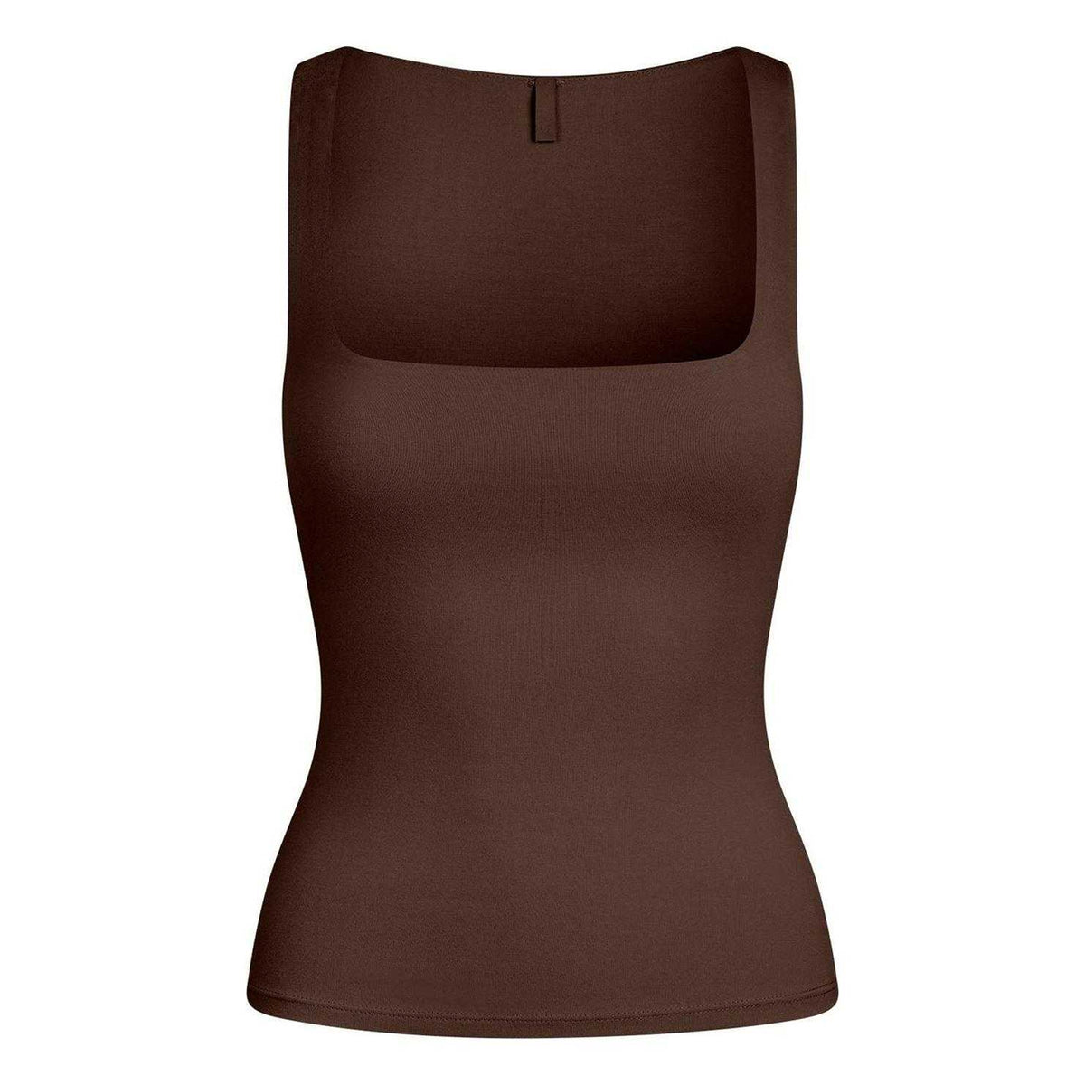 Espresso - Front - Skims Womens-Ladies Square Neck Tank Top