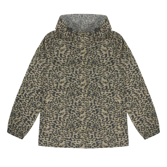 Brown-Black - Front - Gelert Womens-Ladies Leopard Print Packable Hooded Jacket
