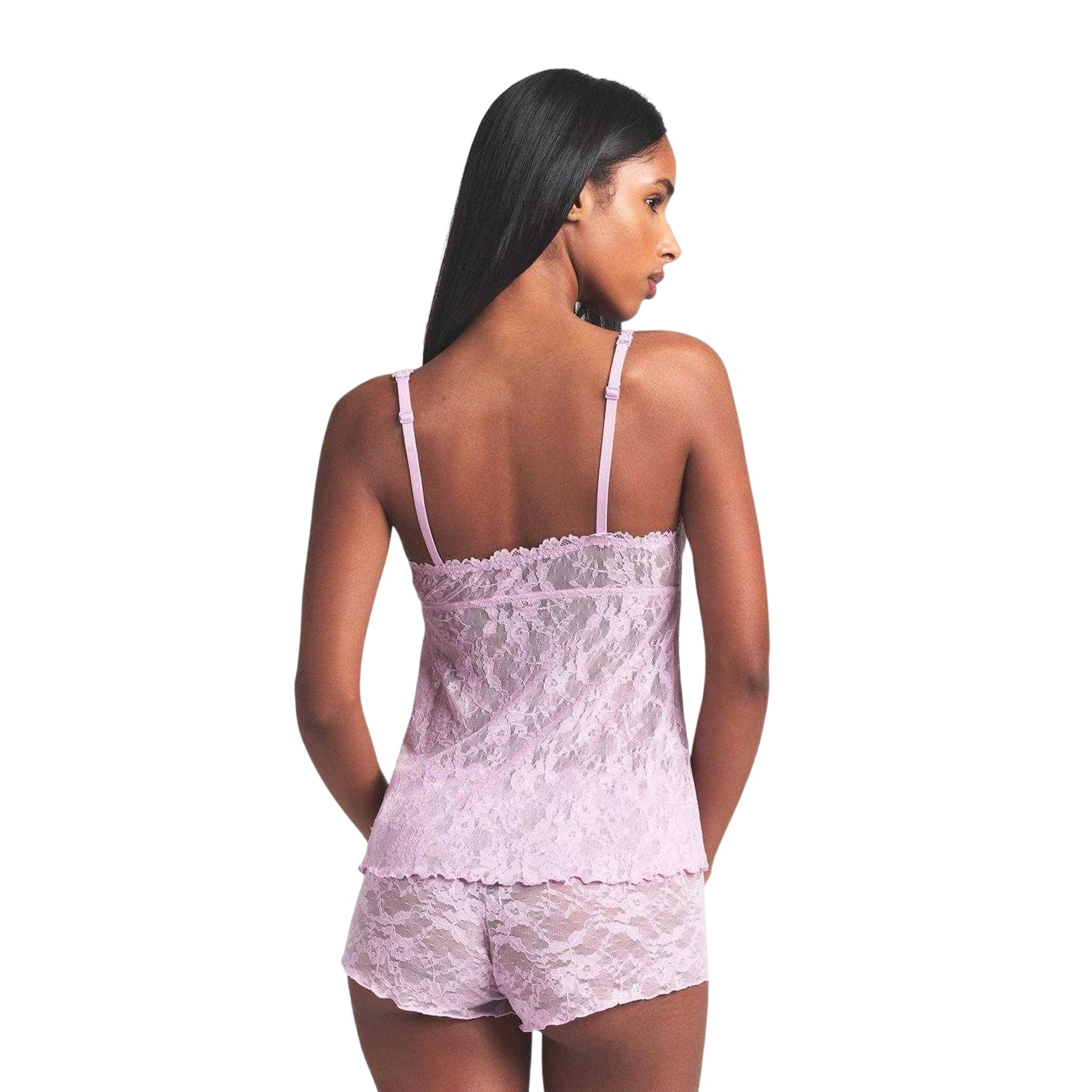 Baby Pink - Back - Skims Womens-Ladies Cherry Lace Stretch Top