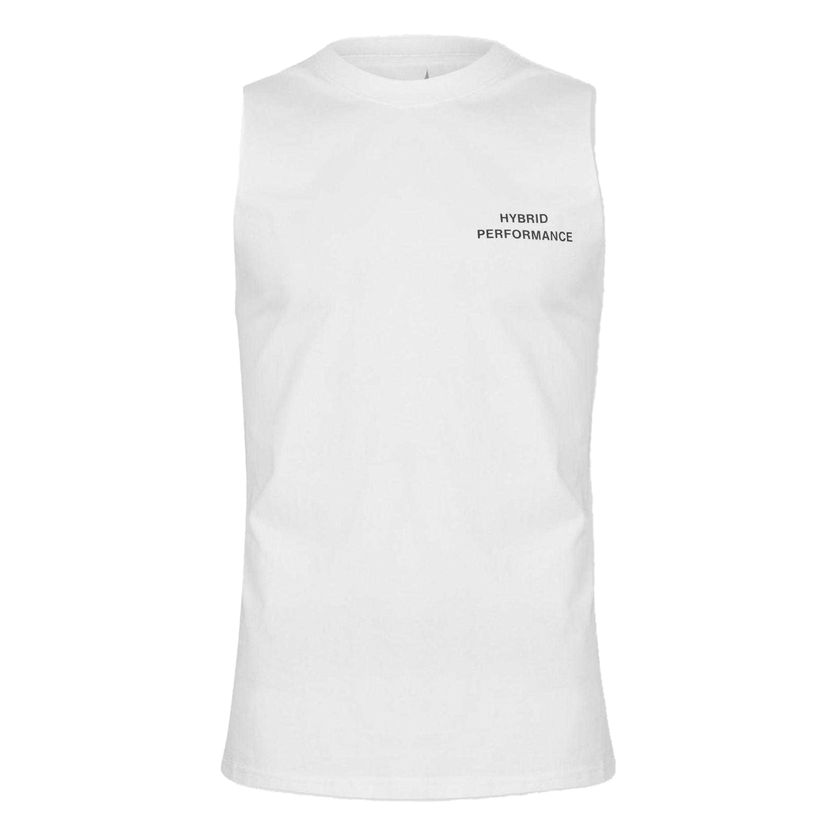 White - Front - Hybrid Performance Mens Graphic Print Performance Sleeveless Gym Vest Top