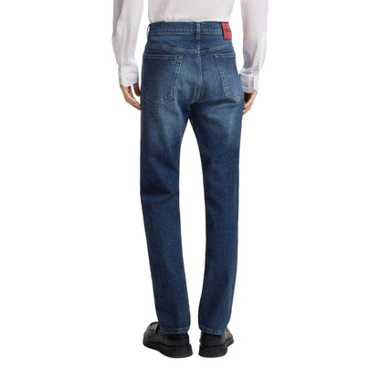 Medium Blue - Back - Hugo Boss Mens 708 Slim Jeans