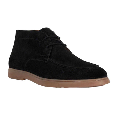 Black - Back - Dune London Mens Lo Backers Suede Flat Chukka Boots