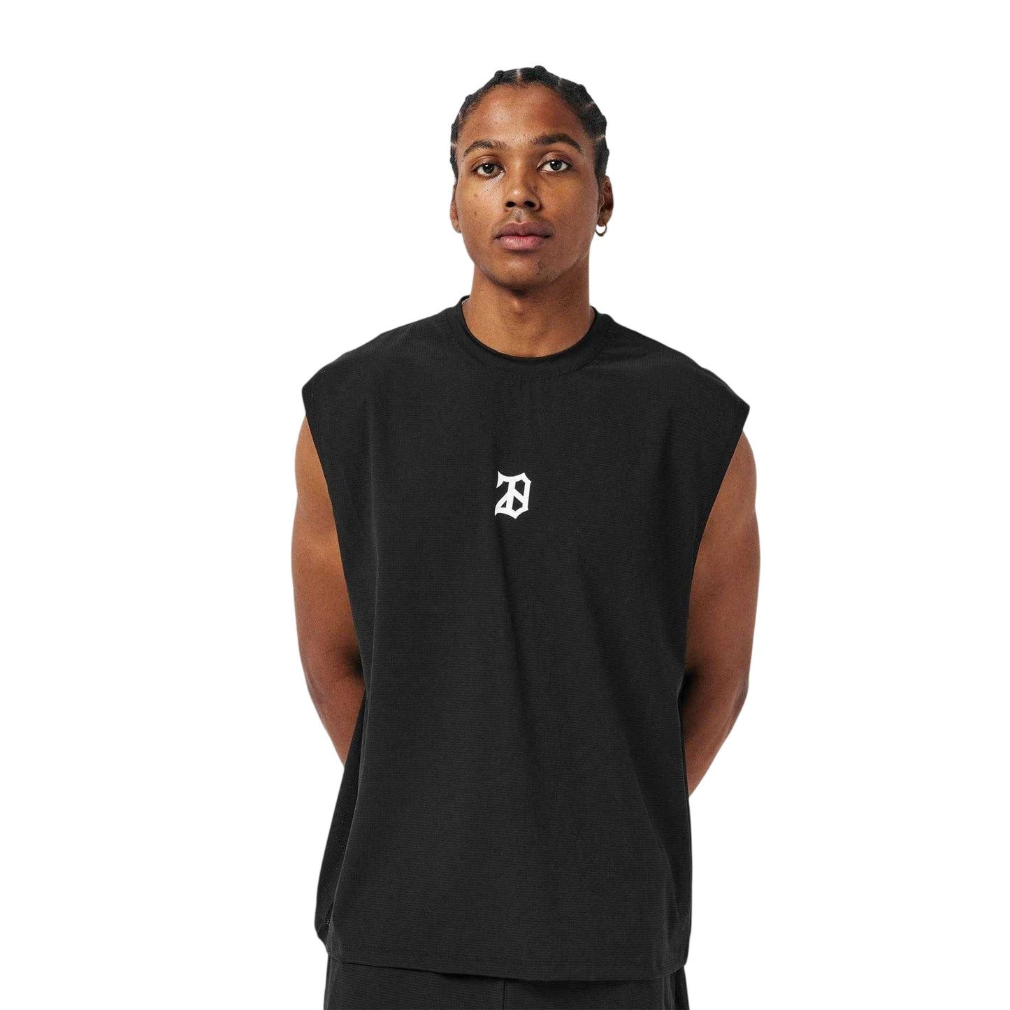 Black - Side - 28 Club Mens Mesh Performance Athletic Sleeveless Tank Top