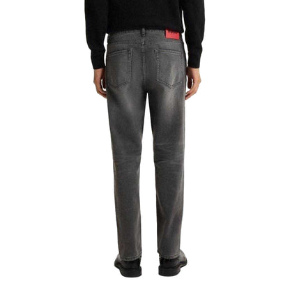 Medium Grey - Back - Hugo Mens 838 Faded Tapered Jeans
