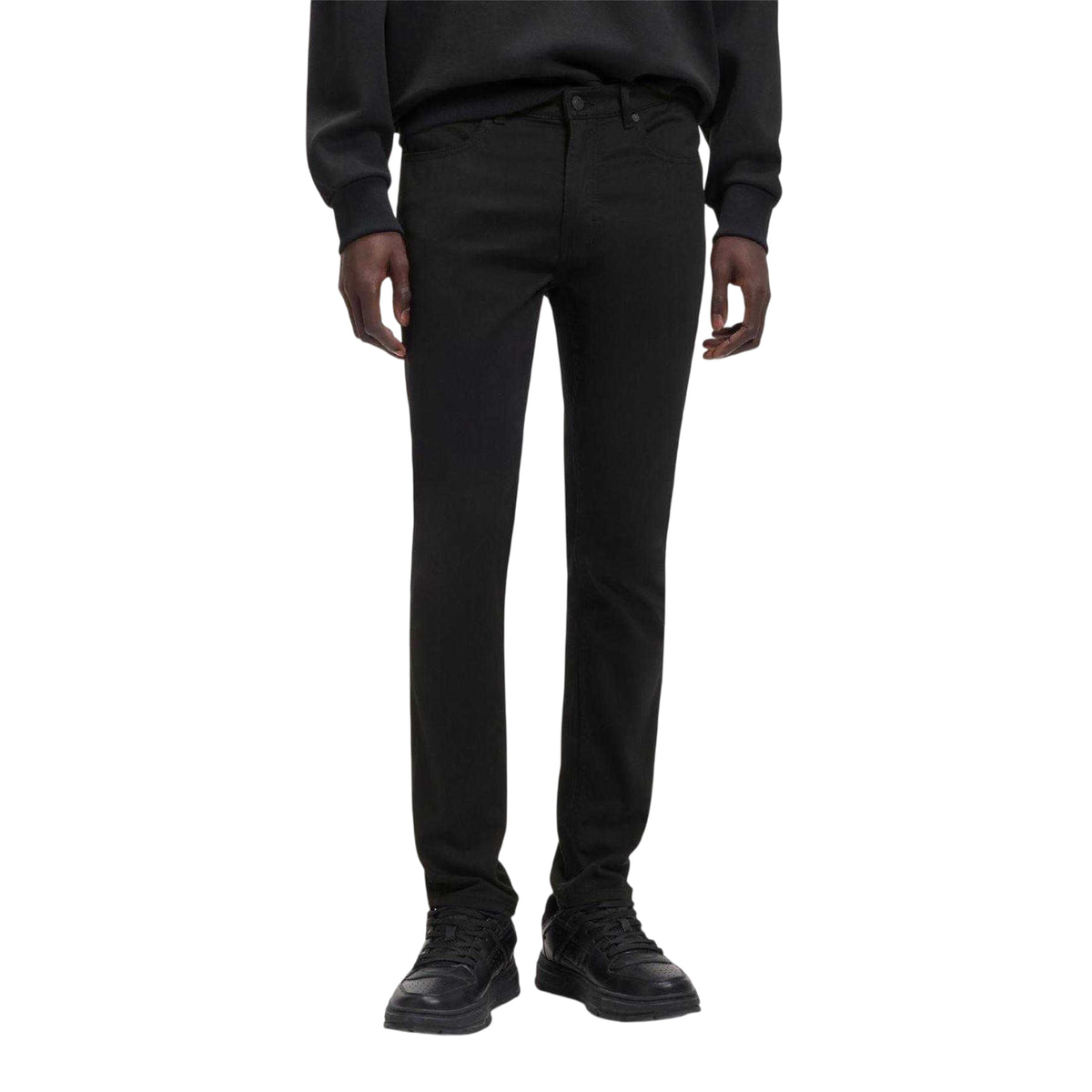 Black - Side - Hugo Boss Mens 734 Slim Jeans