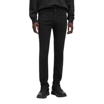 Black - Side - Hugo Boss Mens 734 Slim Jeans