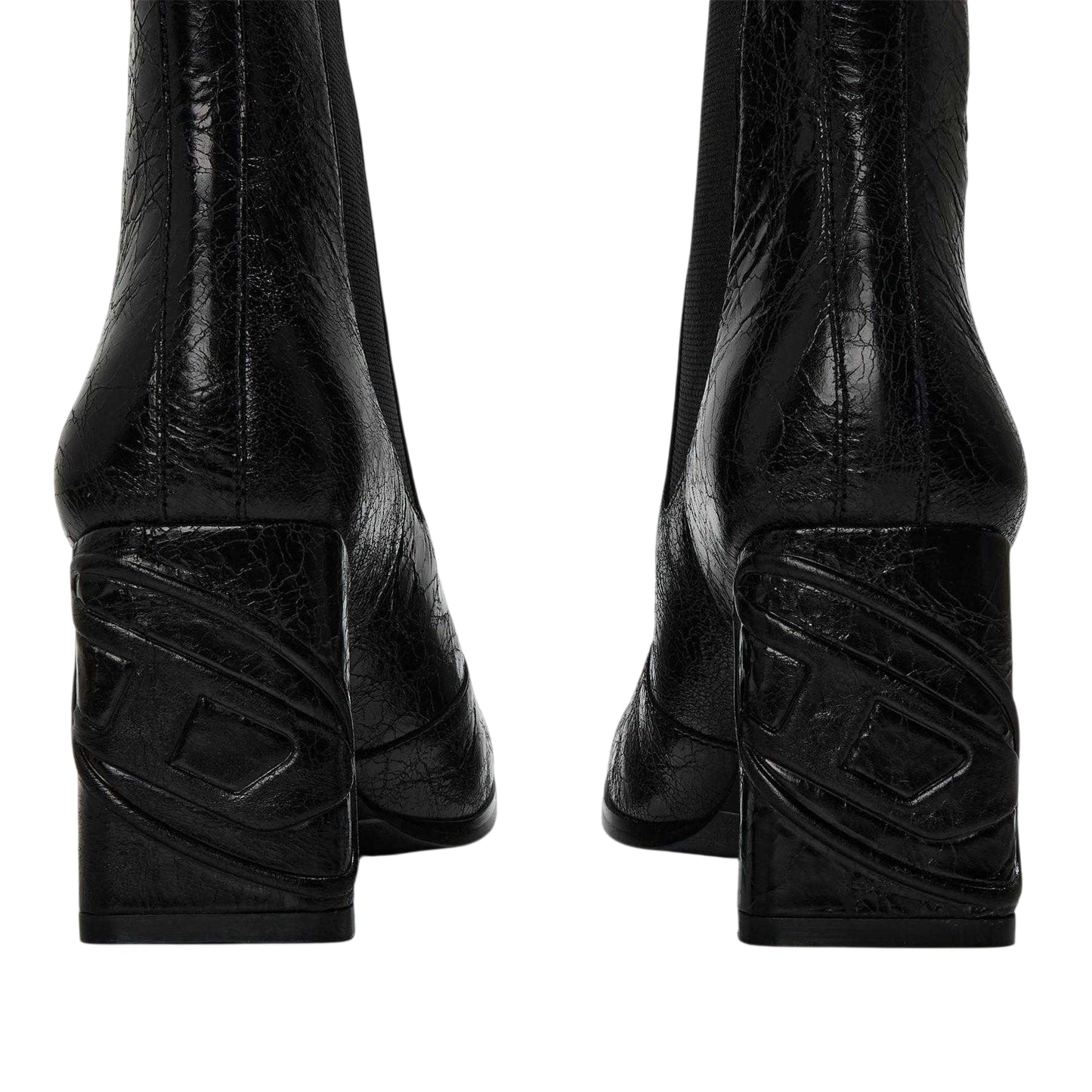 Black - Back - Diesel Womens-Ladies Giove Leather Chelsea Boots