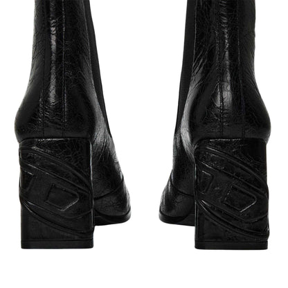Black - Back - Diesel Womens-Ladies Giove Leather Chelsea Boots