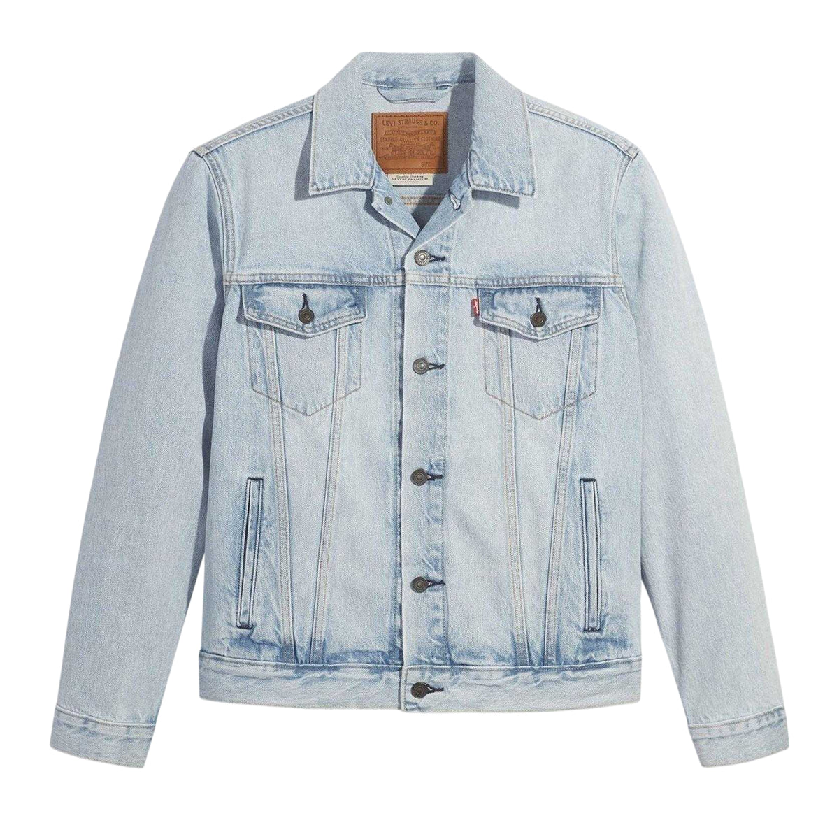 Light Blue Washed - Front - Levis Mens Denim Regular Trucker Jacket