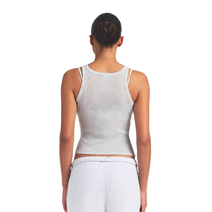Light Heather Grey - Back - Skims Womens-Ladies Plain Tank Top